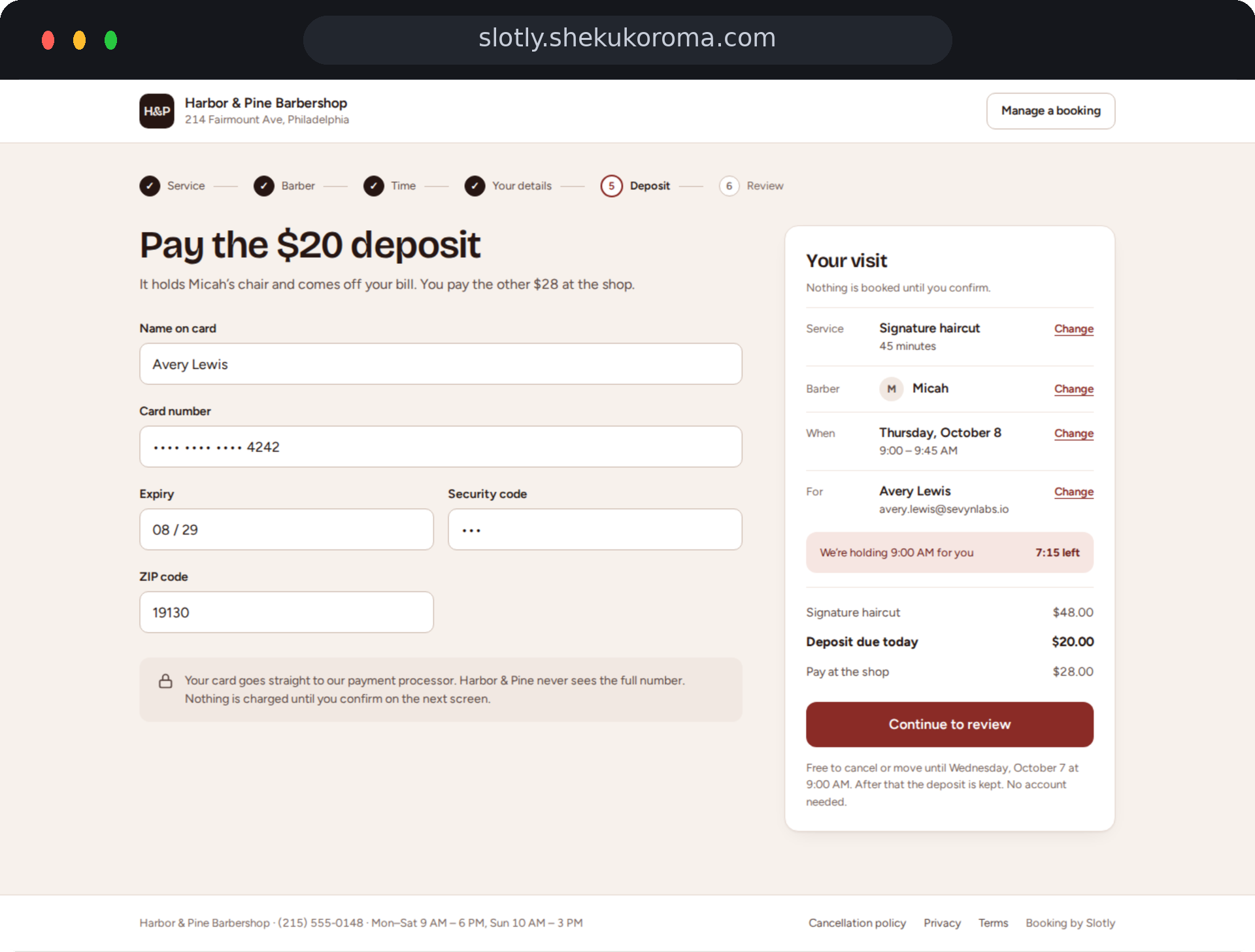 Slotly — Deposit UI screenshot
